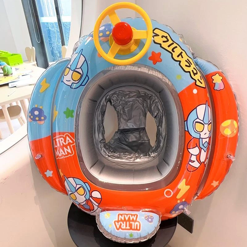 飞机游泳圈宝宝座圈儿童方向盘泳圈超人1-6岁防侧翻坐艇男孩子