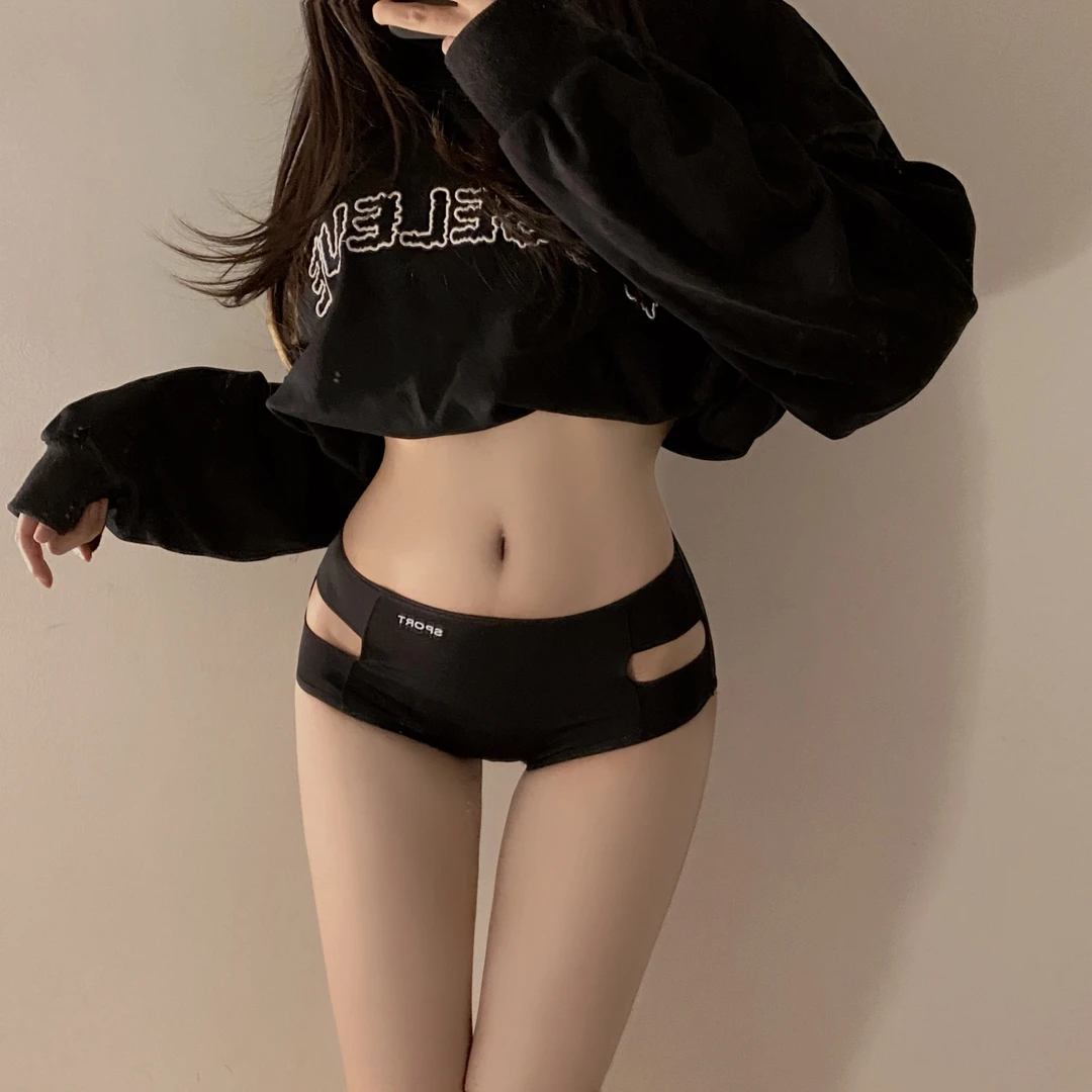 女士内裤女款爆款纯棉抗菌档无痕不夹臀包臀中腰性感冰丝无痕短裤
