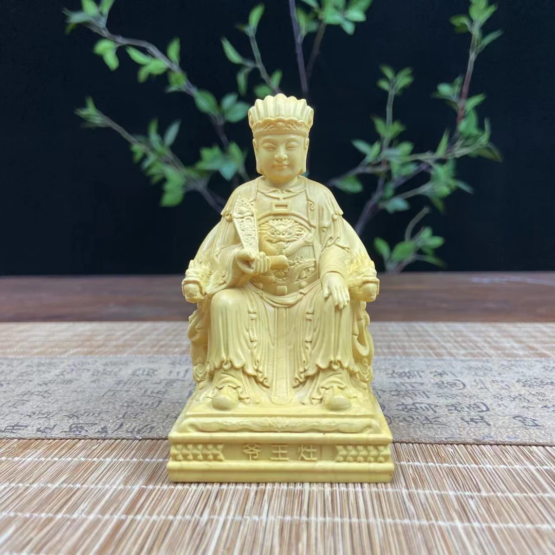 黄杨木雕灶君司命灶王爷灶神星君定福厨房供奉摆件家居装饰车摆件