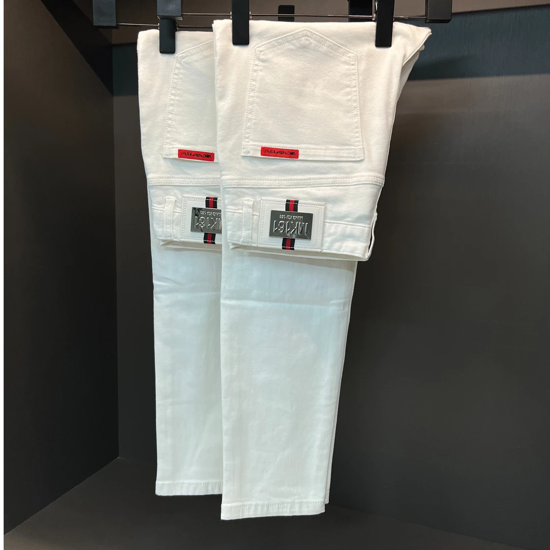 【春季限定白色九分裤】轻奢弹力修身中腰小脚牛仔裤1507高端定制款