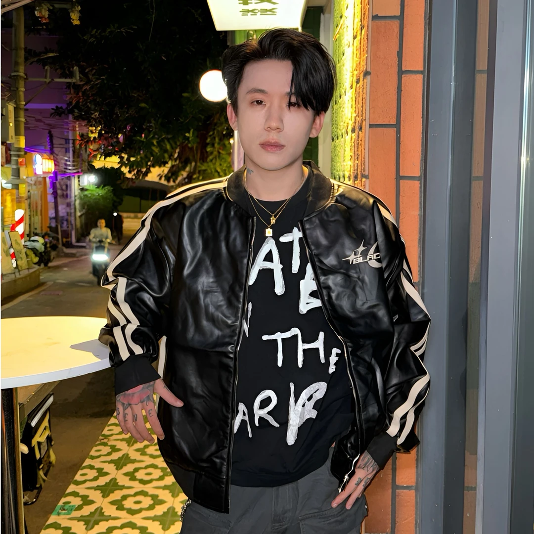 Xcool store 美式复古PU皮衣男女秋冬百搭加厚棉服运动风夹克外套