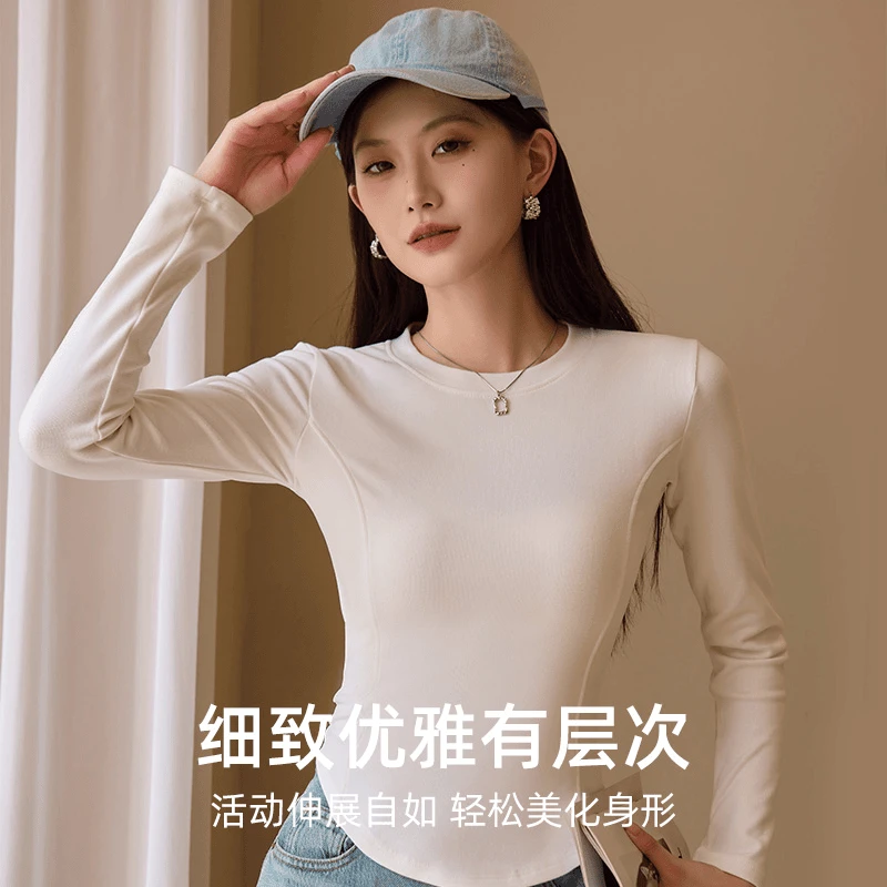 线下188！时尚圆领修身长袖收腰显瘦秋冬打底衫T009