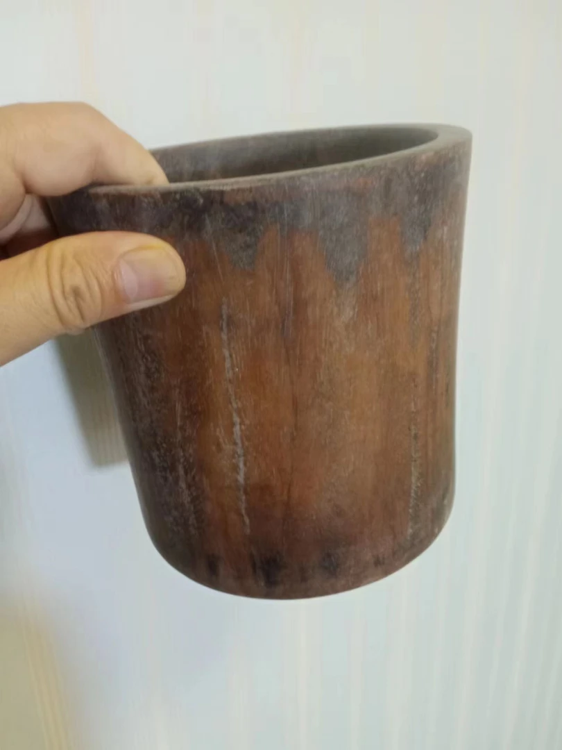 清早期黄花梨笔筒 束腰