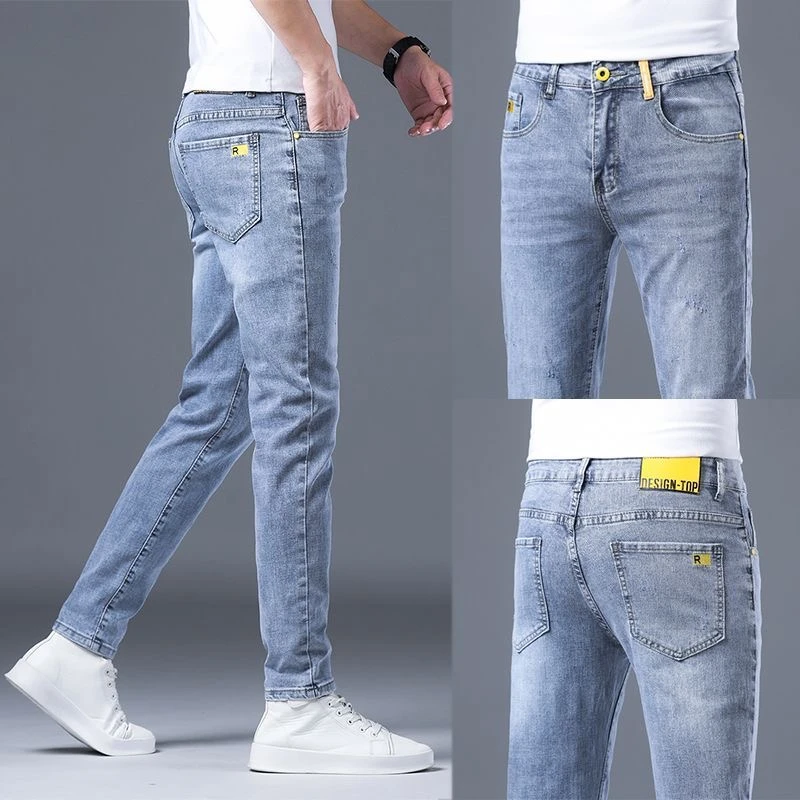 春秋新款牛仔裤男士韩版潮流弹力修身小脚休闲裤男百搭秋季长裤男