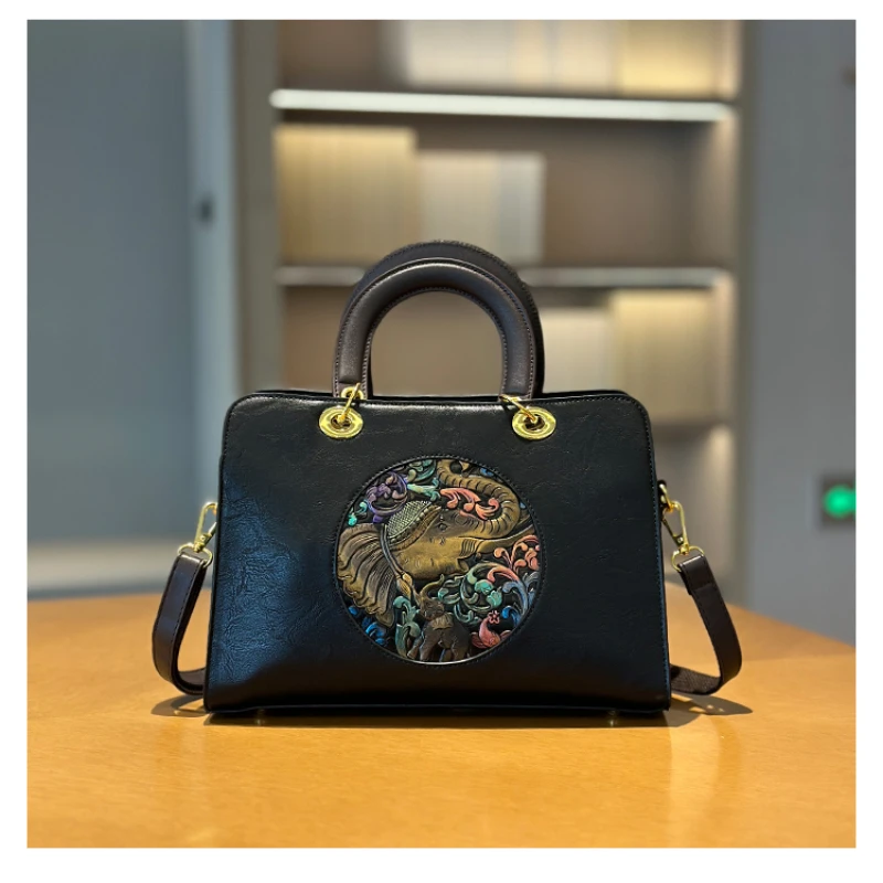 宠粉福利(长30宽13高18)时尚中式新款百搭雕花高级质感手提包单肩