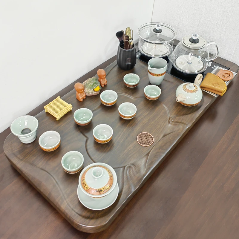 整套茶具套装全自动烧水壶一体茶盘家用客厅泡茶功夫茶台现代简约