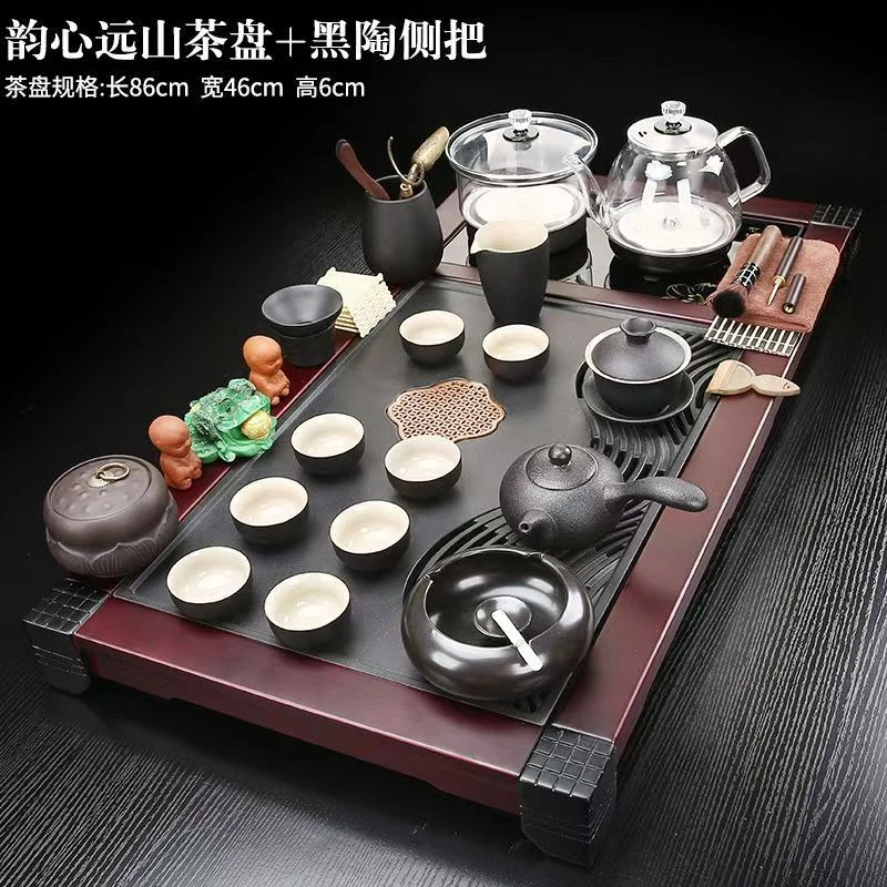 整套茶具套装全自动烧水壶一体茶盘家用客厅泡茶功夫茶台现代简约