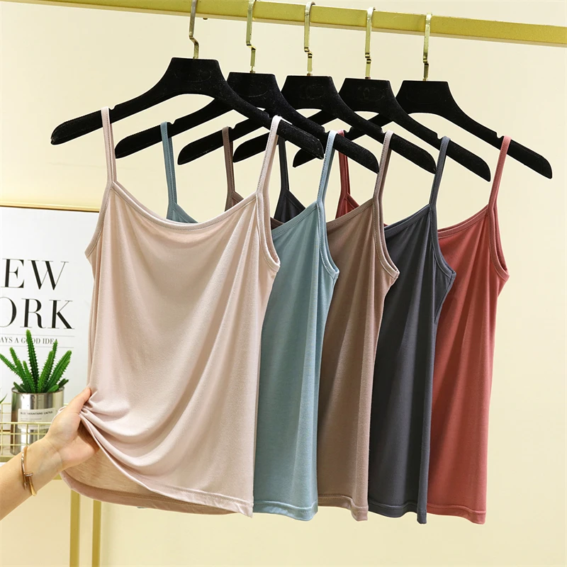 莫代尔吊带背心2024夏季新款薄款内搭外穿百搭大码修身显瘦女上衣
