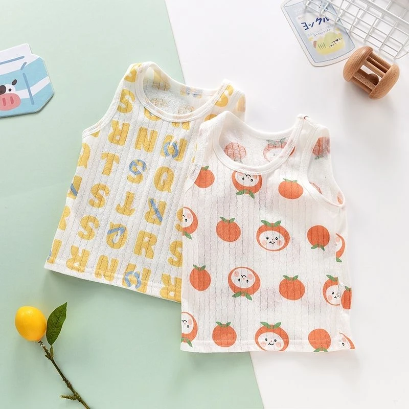 宝宝背心夏季薄款男女婴儿小背心纯棉护肚儿童夏季上衣透气无袖