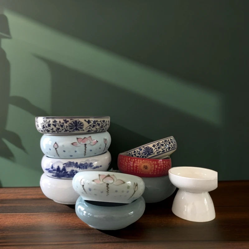 水仙花铜钱草睡莲专用陶瓷花盆无孔百福中国风创意花卉水培器皿