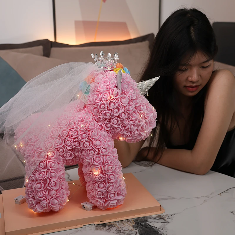 214情人节永生花玫瑰花独角兽送女友生日高级感礼物顺丰包邮发货