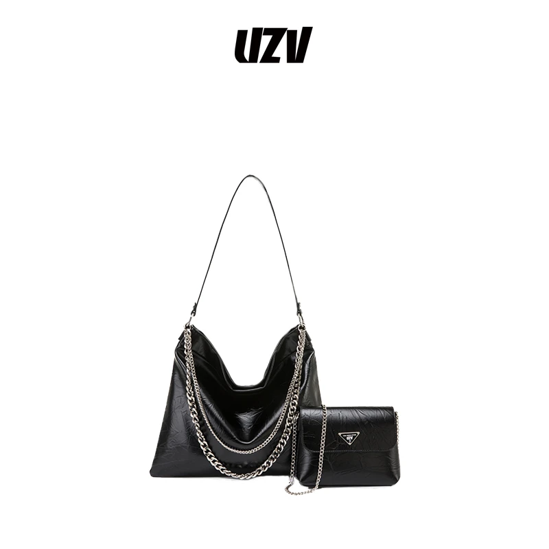 UZV夏季新款时尚潮牌单肩斜挎包女ins通勤女包大容量托特包