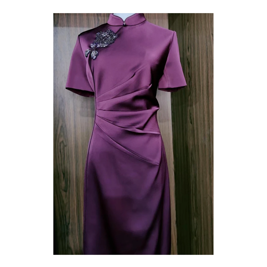 72134-11高端定制喜婆婆喜妈妈轻奢优雅气质显瘦婚礼礼服