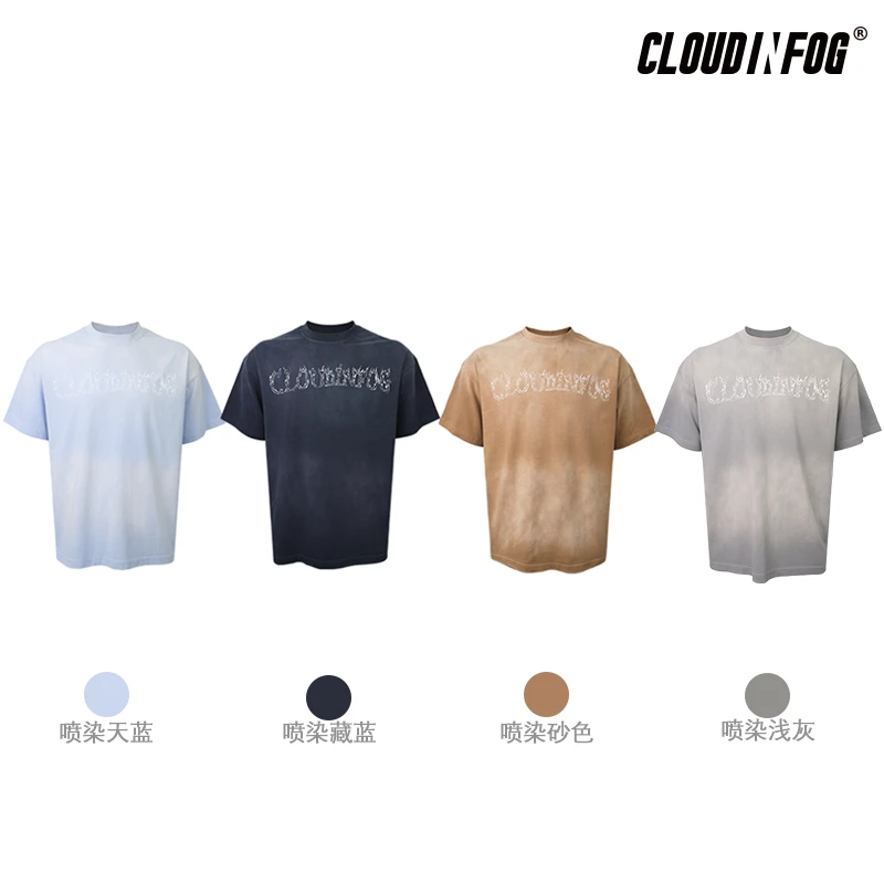 【CIF 24SS全棉宽松火焰logo】春夏基础百搭喷染印花短袖透气水洗