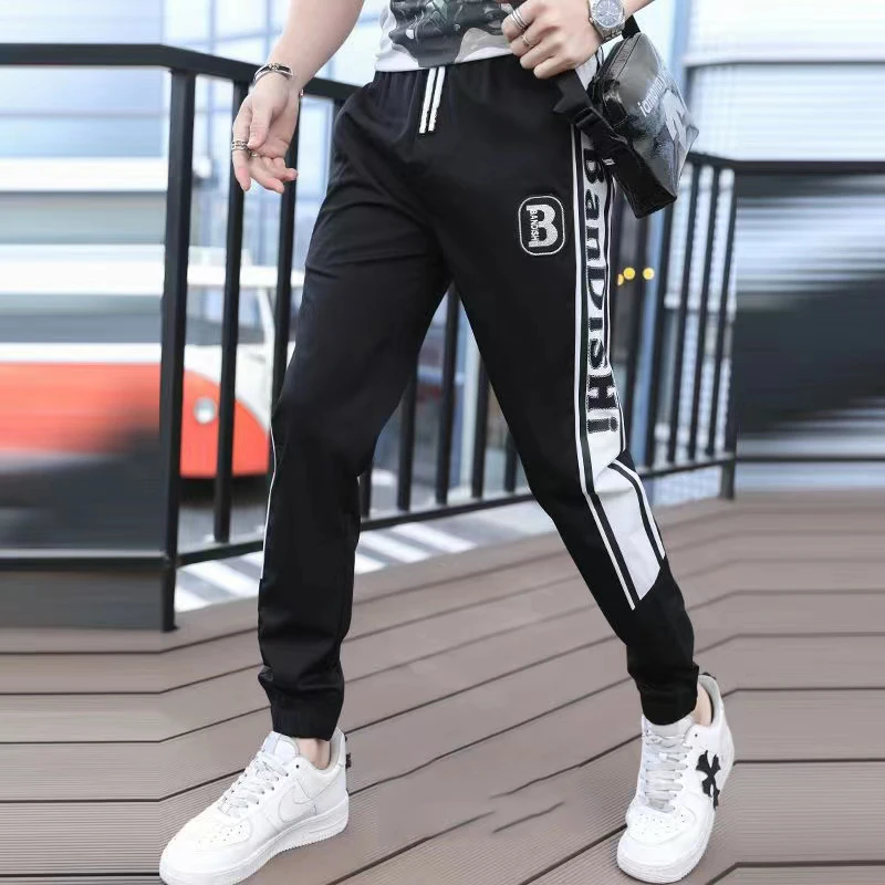 秋冬修身裤男士高端卫裤韩版时尚休闲裤加绒加厚宽松保暖冬款男裤