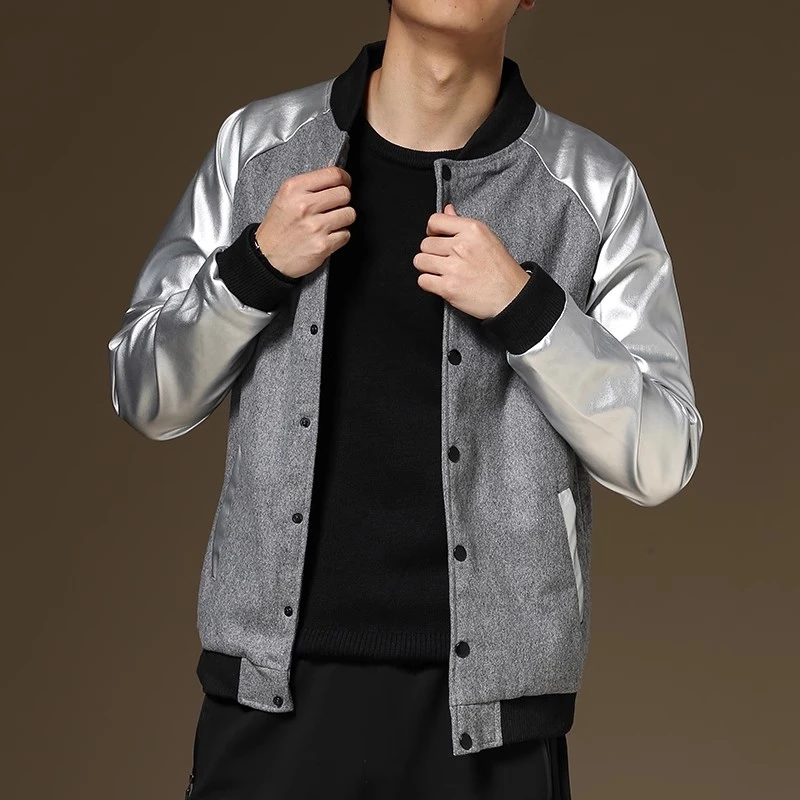 清仓处理拼接夹克外套棒球领休闲