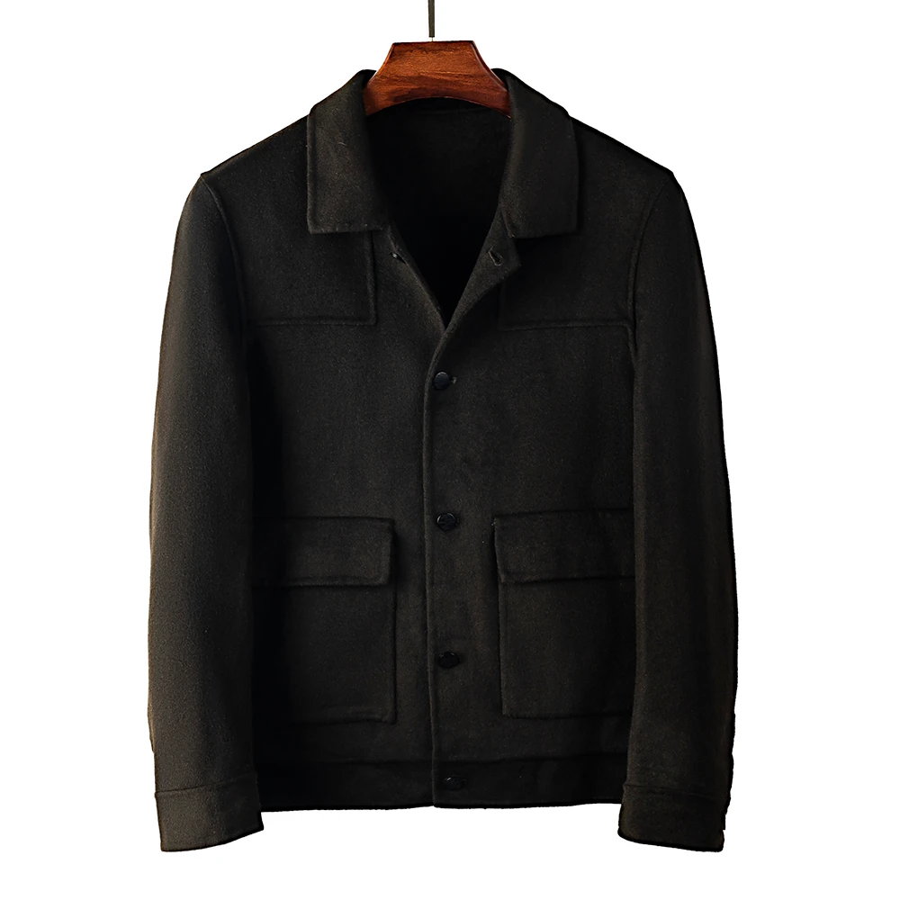 秋冬季双面呢子外套男士小香风时尚轻奢百搭加厚夹克（21887）