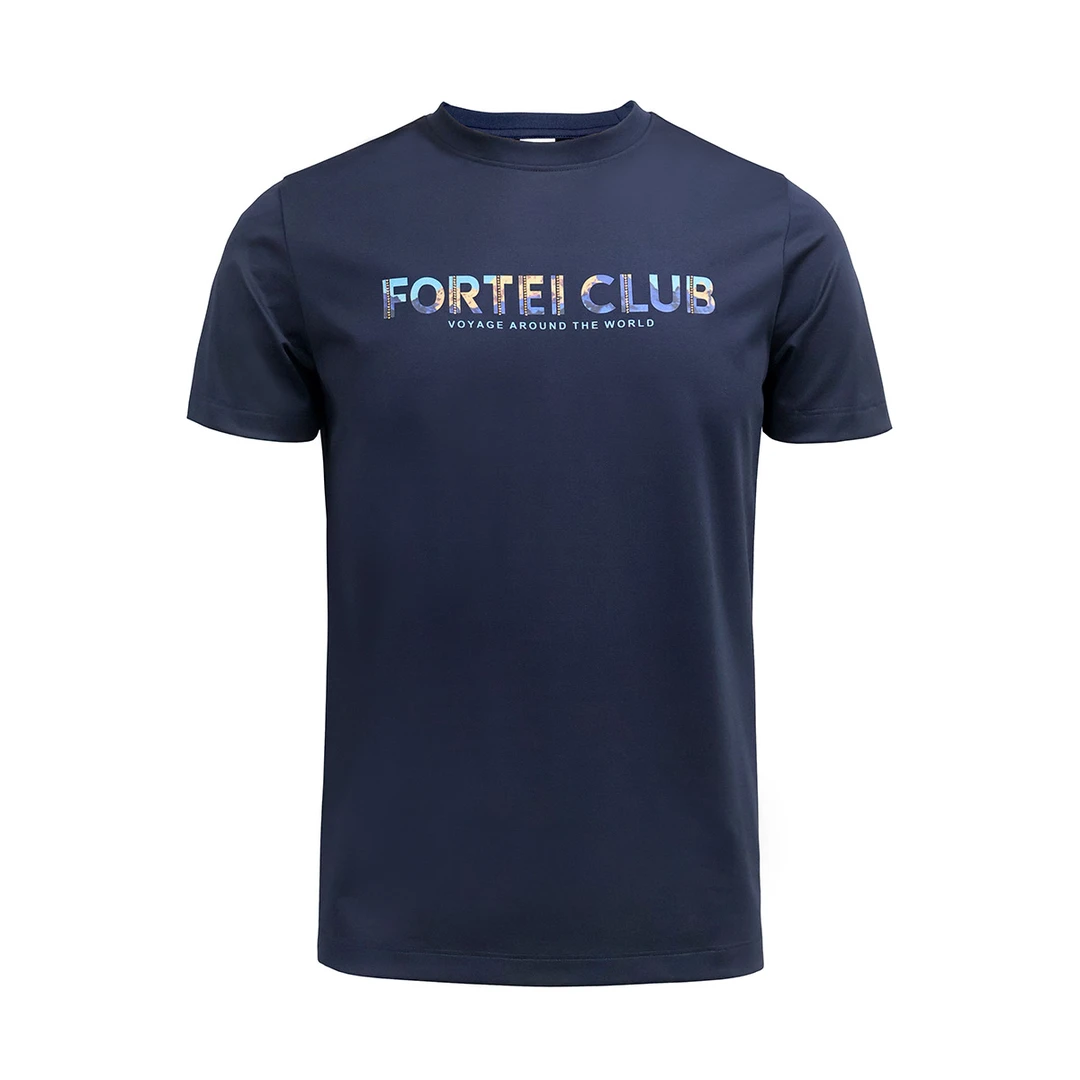 FORTEI/富鋌夏款高端烫钻字母印花男士圆领短袖t恤12024212