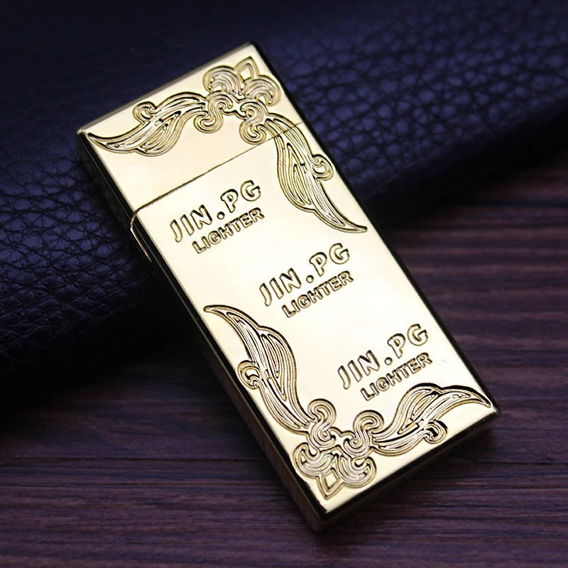 超薄煤油打火机老式砂轮打火机创意打火机窄机个性复古男士经典