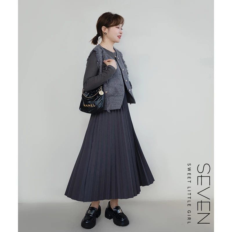 177七七146小个子复古小香风马甲女款秋季麻花流苏无袖背心小美说