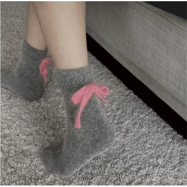 好事永远秋冬不会消失可爱防臭女生蝴蝶结中筒袜子FFT