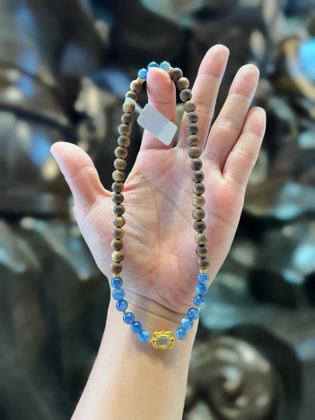 非金属木质手链 【沉心如意】双圈百搭手串8mm手饰串珠蓝色