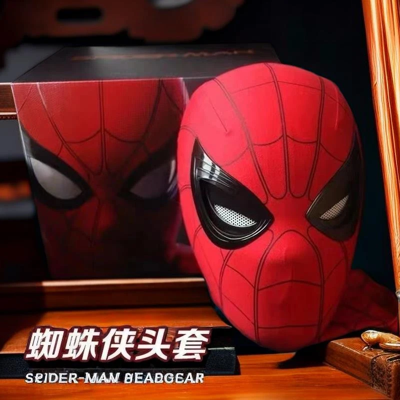 蜘蛛侠面具头套可动可眨眼成人全脸面具钢铁搞怪面罩角色扮演搞笑