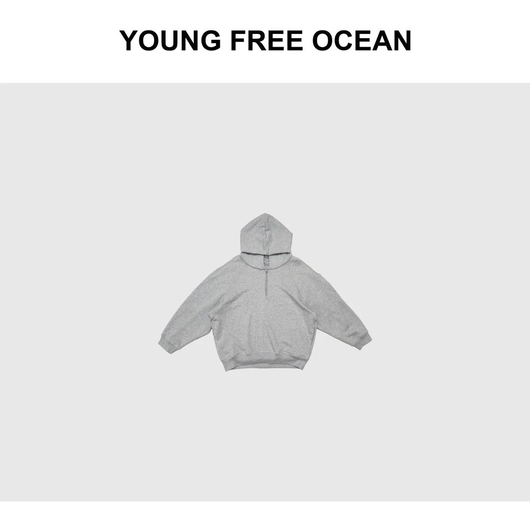 YOUNG FREE OCEAN2024秋款 半拉链连帽松弛感卫衣71709