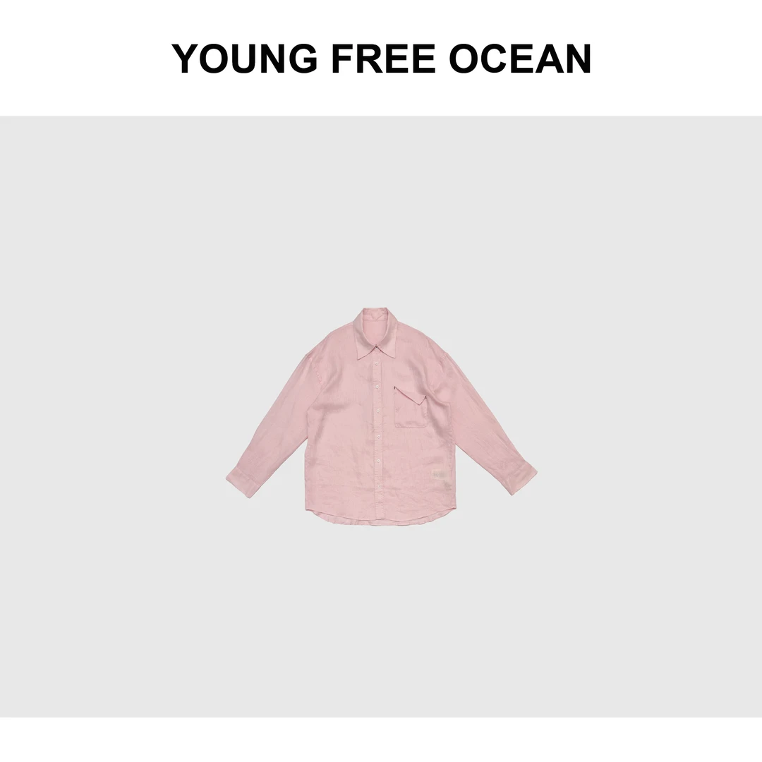 YOUNG FREE OCEAN2024夏款 折口袋亚麻防晒衬衣