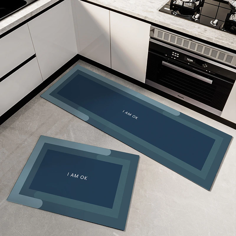 防水硅藻泥长条家用地毯厨房浴室水晶绒吸水防滑垫防油耐脏免洗