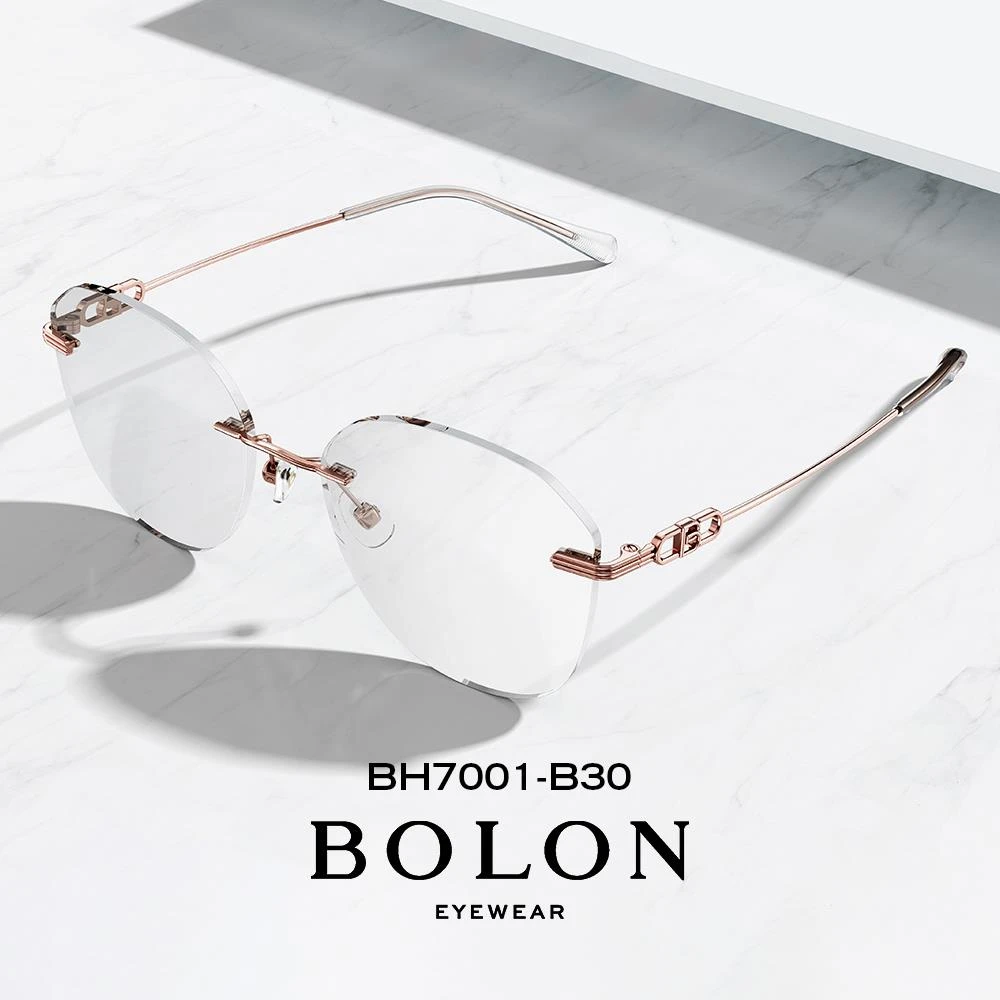 BOLON暴龙近视眼镜框潮流无框美颜镜镜架BH7001时尚复古超轻大框