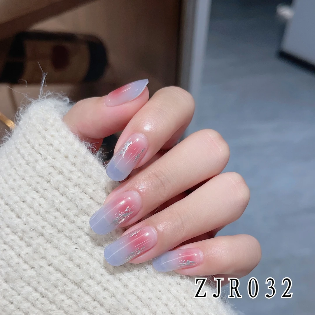 【烤灯变硬】032号～海蓝冰川 半固化凝胶美甲贴