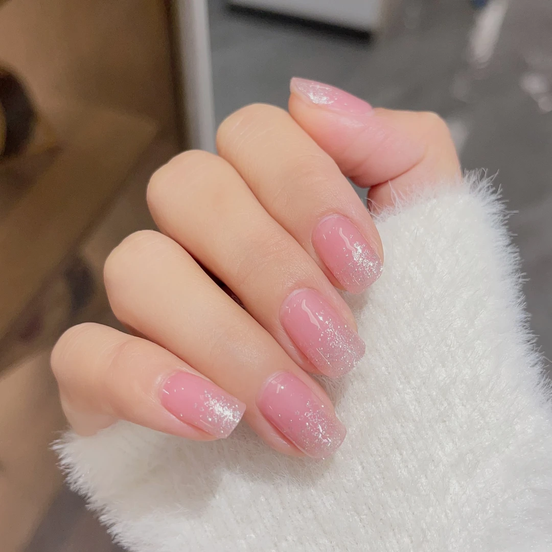 【烤灯变硬】银色渐变056号 半固化凝胶美甲贴