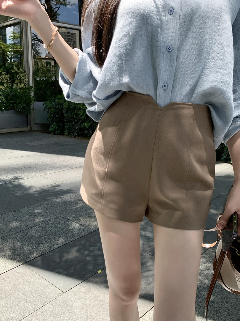 【迷醉森林】高级感时尚休闲短裤夏季气质高腰百搭纯色短裤81033