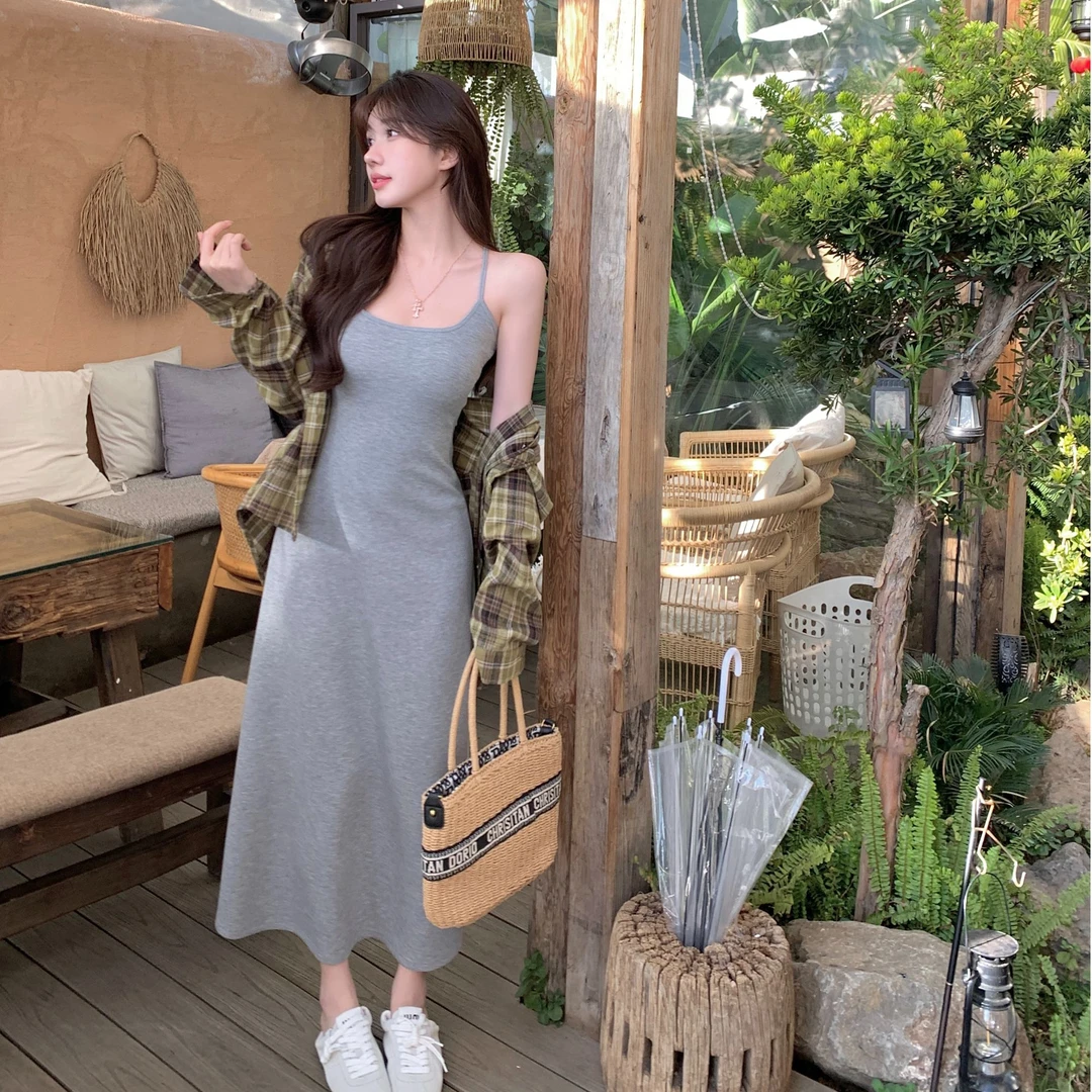 【春日原野】高级感气质性感吊带连衣裙女修身显瘦包臀裙80544