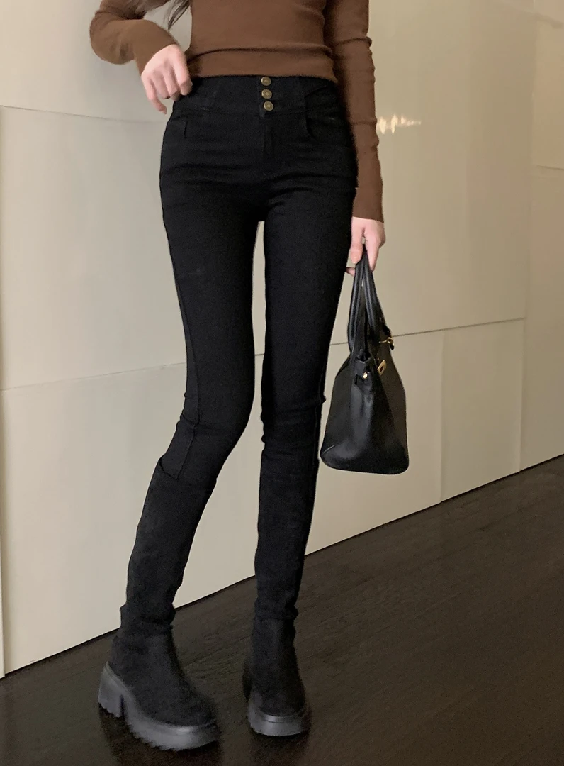 【腿精攻略】秋冬时尚百搭高腰显瘦铅笔裤女气质小脚牛仔裤80313