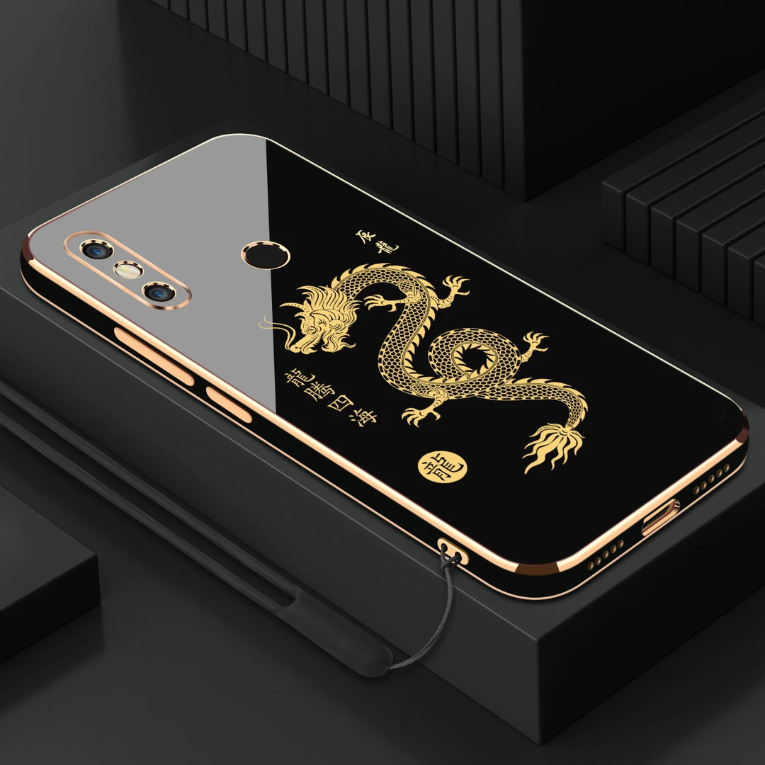 电镀龙腾四海适用小米8壳龙年创意新款Xiaomi8全包防摔高级保护套