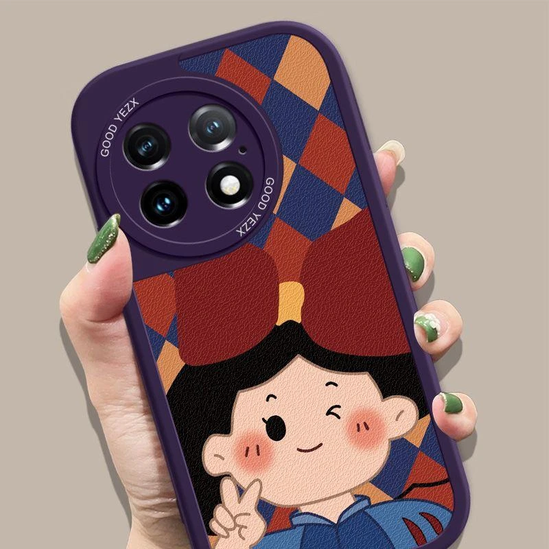 比耶公主一加Ace2Pro手机壳OnePlusAce2Pro卡通小羊皮防摔保护套