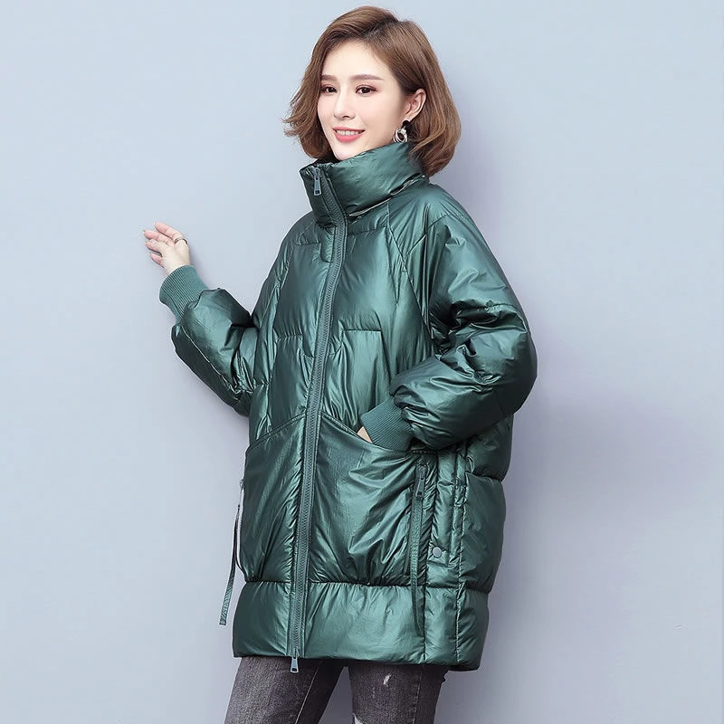 羽绒服女20233年冬新款加厚棉袄中长款时尚韩版宽松立领棉