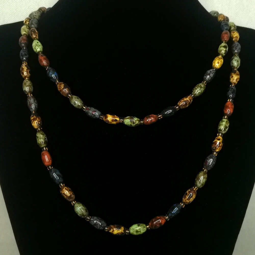 油画琉璃项链122cm[2412091-001]