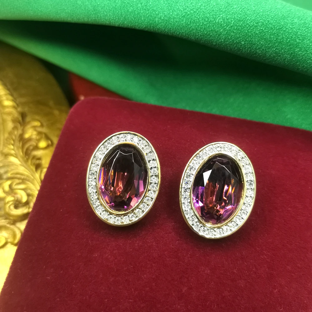 施华洛vintage皇家紫大冰糖耳夹[2412039-030]