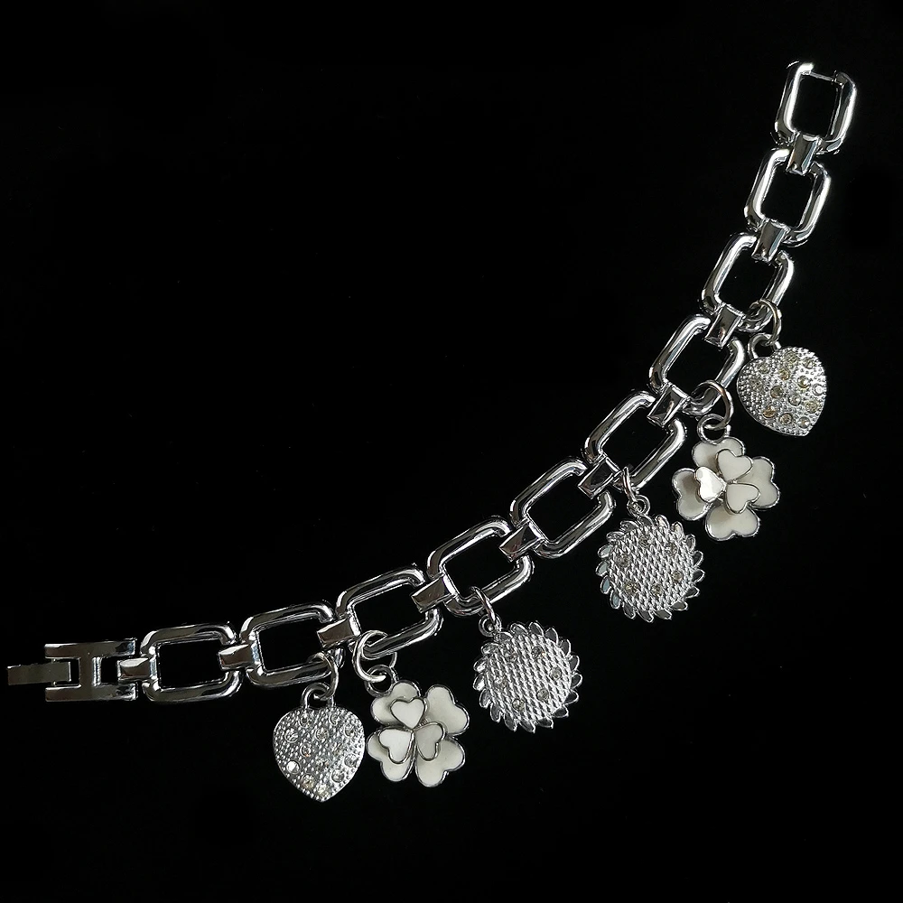 银色环扣多宝18.5cm手链[1409131-063]