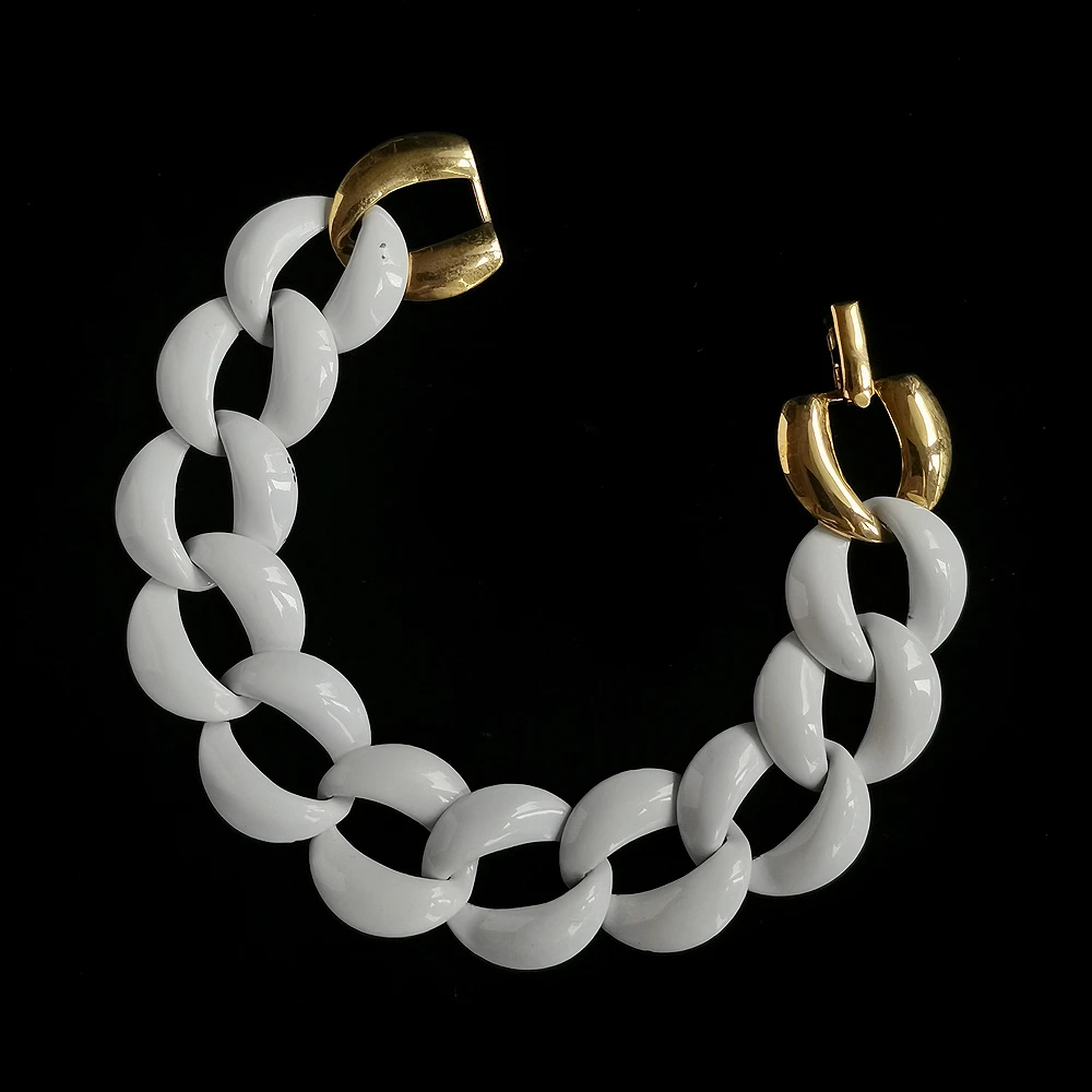 napier白珐琅环扣18.5cm手链[1409131-065]