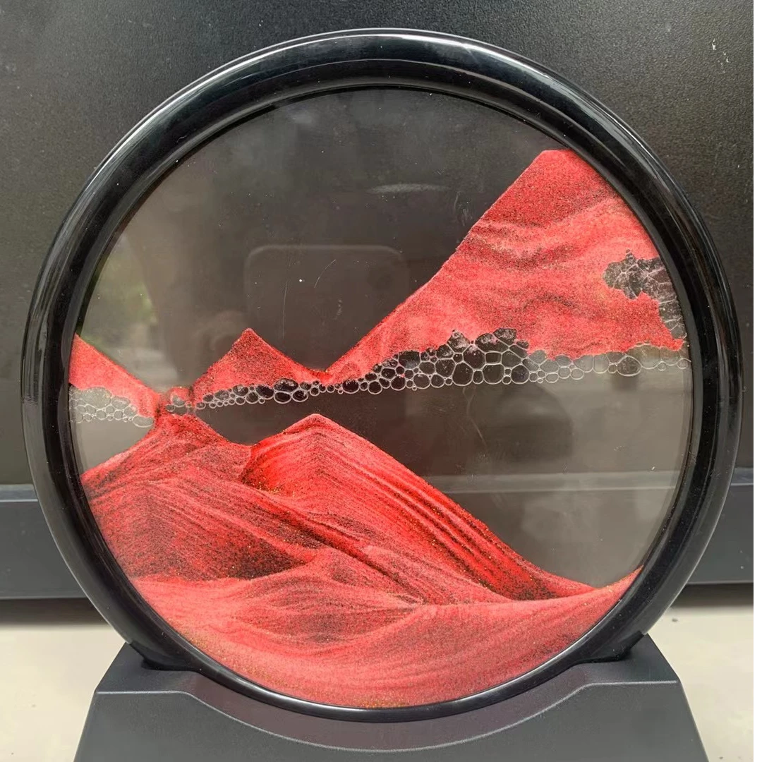 含辰砂工艺品含天然辰砂流沙画摆件