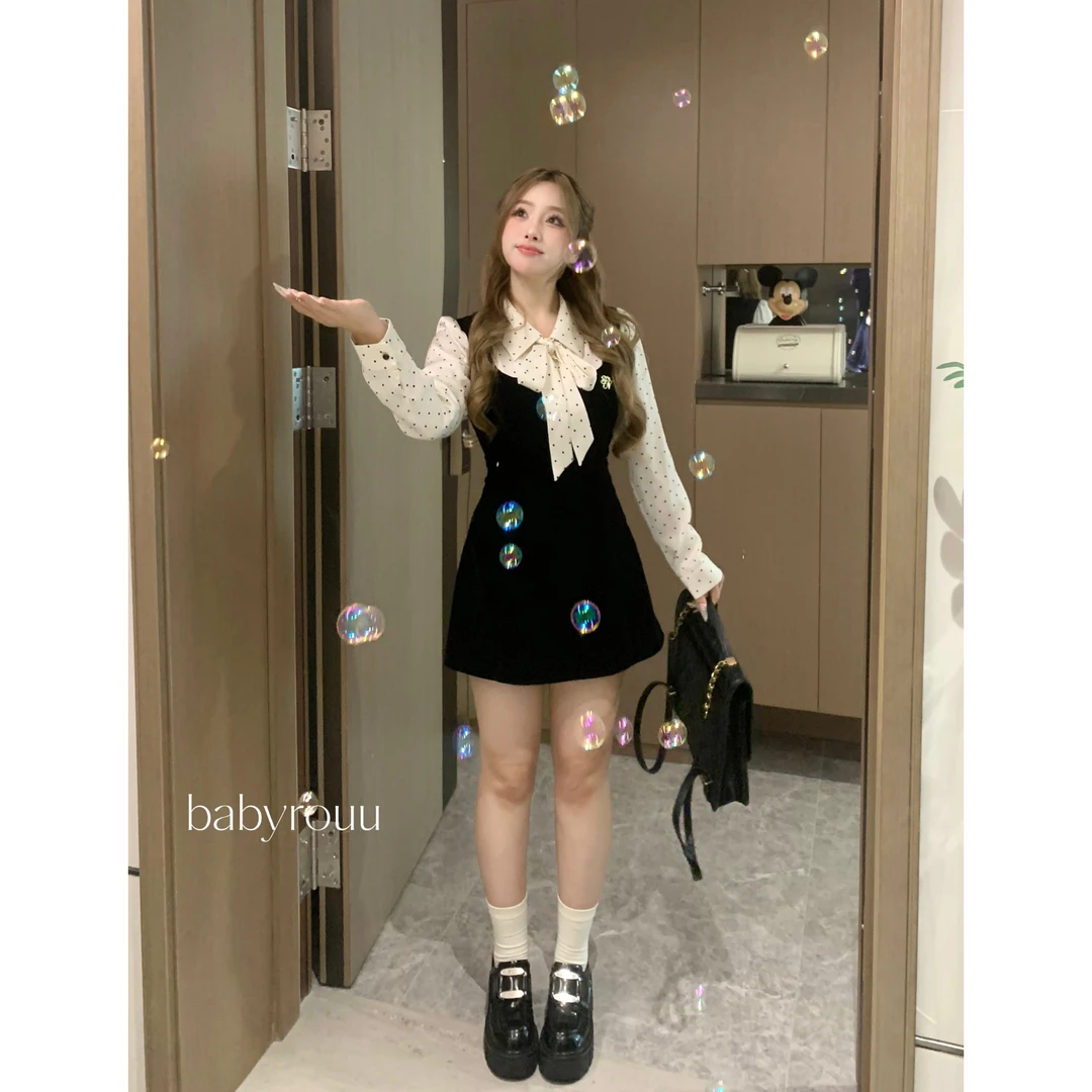 【现货】baby rouu【海派甜心】温与柔波点复古明媚的海派甜心连衣裙