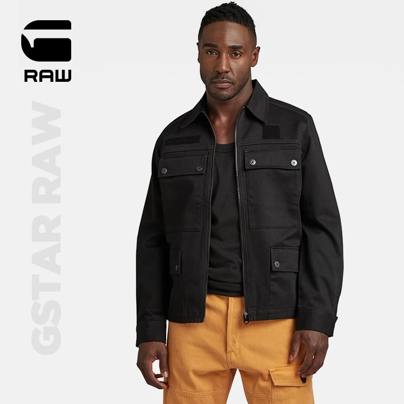 G-STAR RAW2023秋季新品Logo印花4口袋男士工装夹克外套D22941