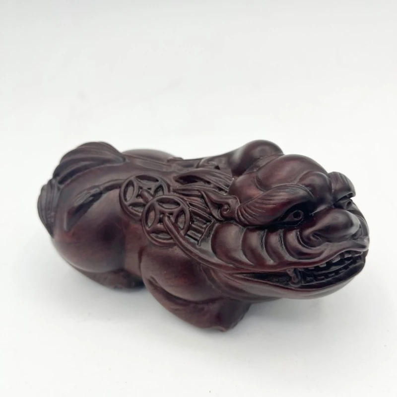 黑檀貔貅吞金兽精致精美中式工艺桌面展示观赏把玩摆件13公分