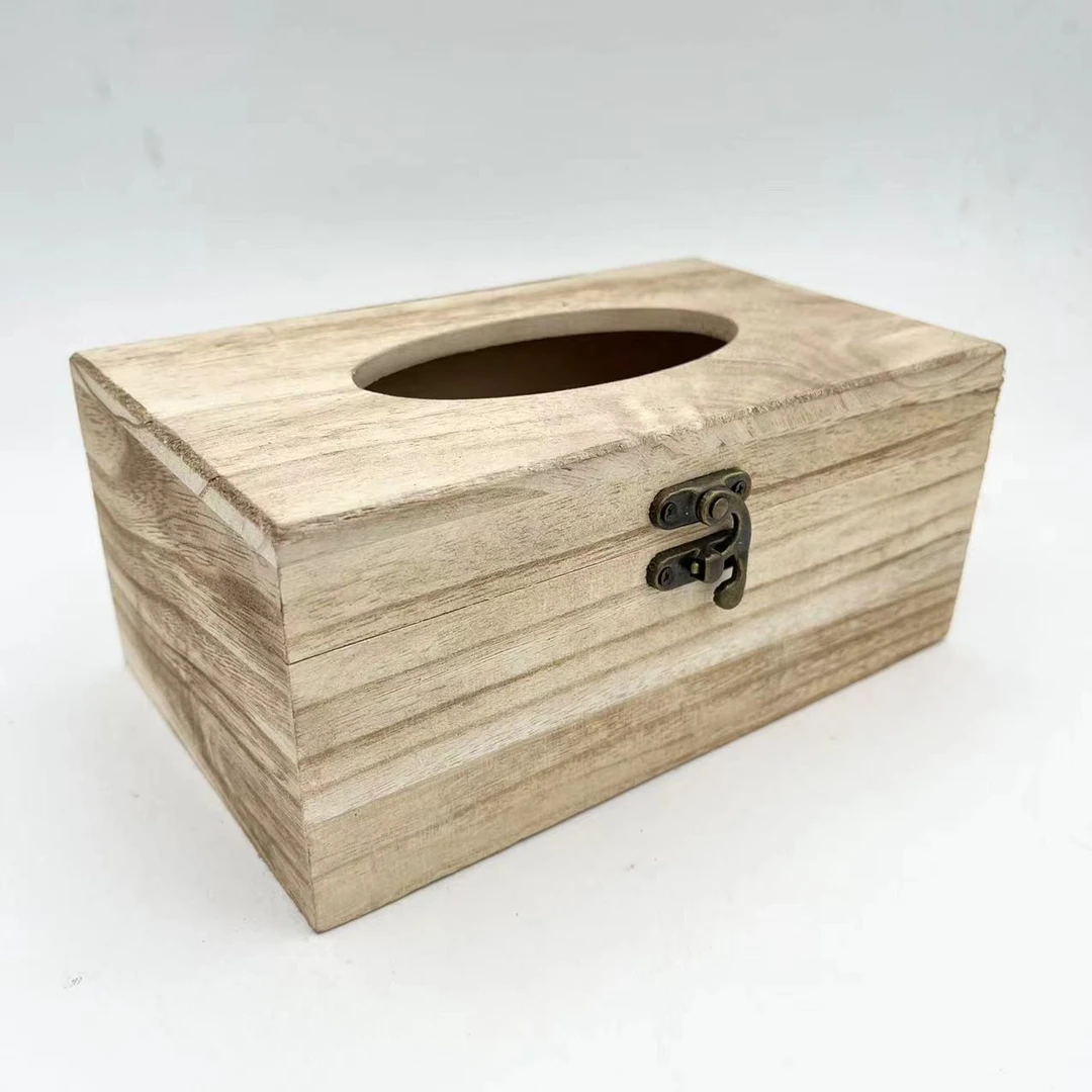 实木泡桐木纸巾盒摆件尺寸（cm）：20*12*10
