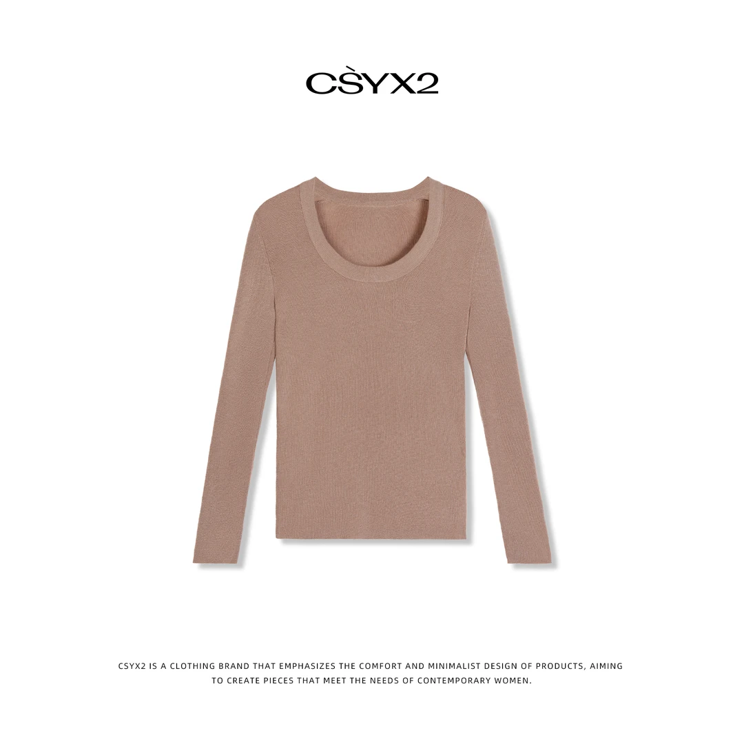 CsyX2-时尚后背小钢珠U领针织秋季打底衫 S10687