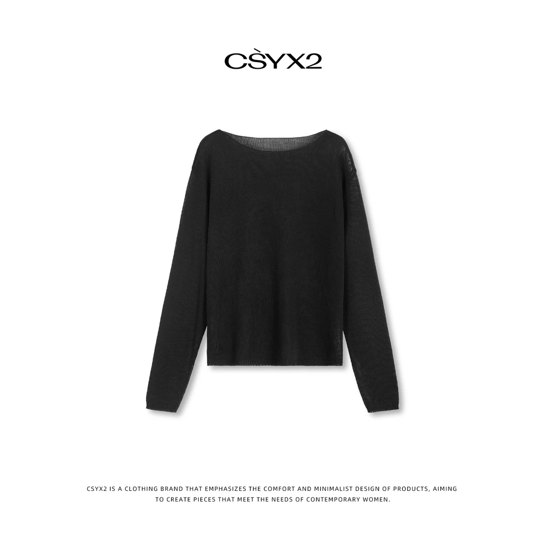 CsyX2-2025S/S早秋新款镂空打底罩衫S10890